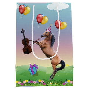 Paard speelt vioolverjaardag medium cadeauzakje