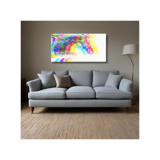 Paard Springen Modern Kleurrijk Canvas Print