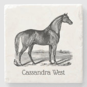  paard stenen onderzetter (Voorkant)