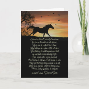Paard Sympathie Herdenking met Spiritueel Gedicht Kaart