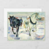 Paard Team in Sneeuw van Edvard Munch Briefkaart (Voorkant / Achterkant)