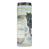 Paard Team in Sneeuw van Edvard Munch Thermosbeker (Achterkant)