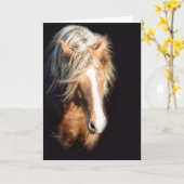 Paard tegen Zwarte Kaart (Gele Bloem)