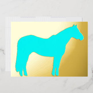 Paard-thema professionele folie kerstkaart feestdagenkaart