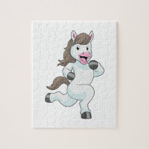 Paard tijdens draaiend bedrijf legpuzzel