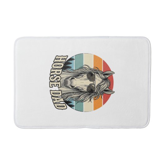 Paard Vader Vintage Sunset Gravure Vector Design_1 Badmat (Voorkant)