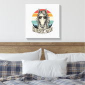 Paard Vader Vintage Zonsondergang Gravure Vector D Canvas Afdruk (Insitu (Slaapkamer))