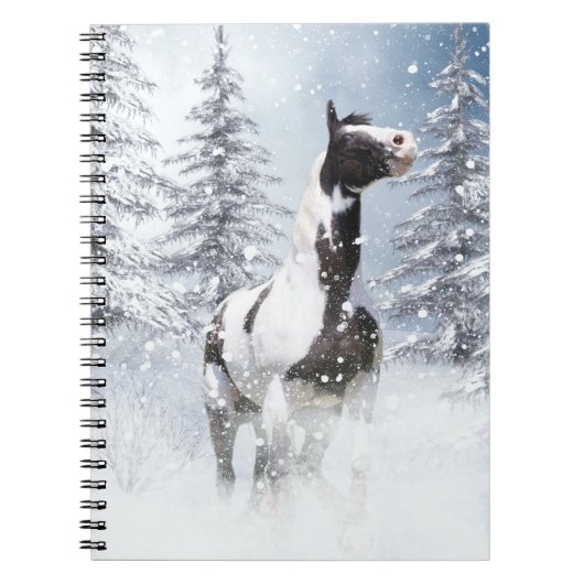 Paard van de verf in sneeuw notitieboek (Voorkant)