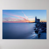 Paard van de vuurtoren van Marken in een blauwe zo