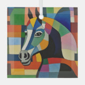 Paard van kleuren glas ornament (Voorkant)