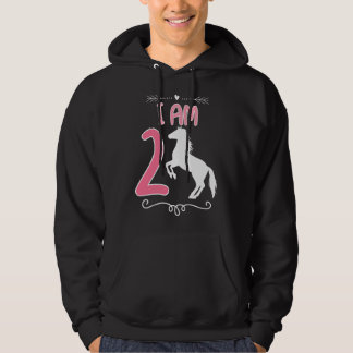 Paard Verjaardag 2 Jaar Verjaardag Outfit Meisjes  Hoodie