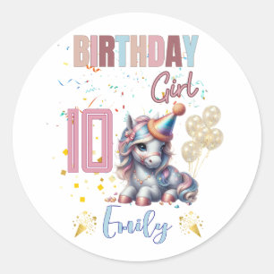 Paard Verjaardag Meisje Equestrian Party Design Ronde Sticker