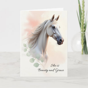 Paard Verjaardag Vrouw Ze is Beauty en Grace Water Kaart