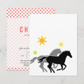Paard verjaardagsuitnodigingen kaart (Voorkant / Achterkant)