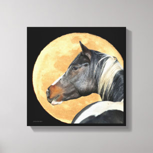 Paard verven met volledige bewegingscanvas afdrukk canvas afdruk