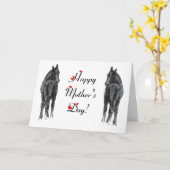 Paard/veulens Moederdag Kaart (Gele Bloem)