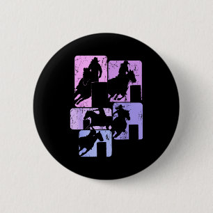 Paard voor vatrace Vatracer Rodeo Cowgirl Vrouw Ronde Button 5,7 Cm