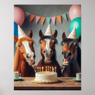 Paard Wall Art, Paard Verjaardagsfeest, Grappig Pa Poster