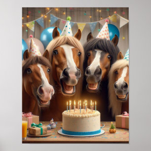 Paard Wall Art, Paard Verjaardagsfeest, Grappig Pa Poster