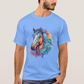 Paard Waterverf schilderij T-shirt
