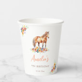 Paard Waterverf Verjaardagsfeest Pony Papieren Bekers (Voorkant)