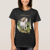 Paard Waterverf Wit Arabisch Paard Pony Custom T-shirt (Voorkant)
