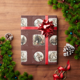  Paard Western Cowboy Kerst Cadeaupapier