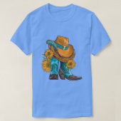 Paard Western Pet en cowboylaarzen met zonnebloeme T-shirt (Design voorkant)