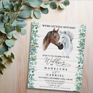 Paard Westerse Trouw Bloemen Hout Rustiek