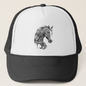 Paard Wilde Dier Natuur Illustratie Art Tattoo Trucker Pet (Voorkant)