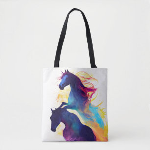 Paard Wilde Natuur Dierlijke Kleuren Kunst Schilde Draagtas