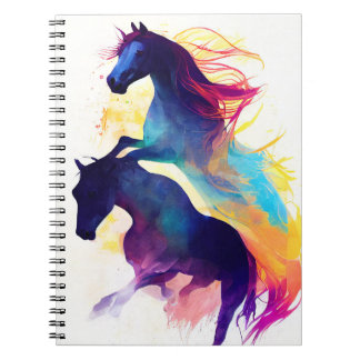Paard Wilde Natuur Dierlijke Kleuren Kunst Schilde Notitieboek