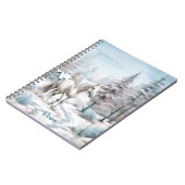 Paard winterscène sneeuwbos Kerstmis Notitieboek (Linkerzijde)