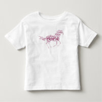 Paard Word Cloud Meisjes T-shirt – Inspirerend Paa