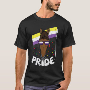 Paard Zonnebril Pride Nonbinaire Vlag Non Binair E T-shirt