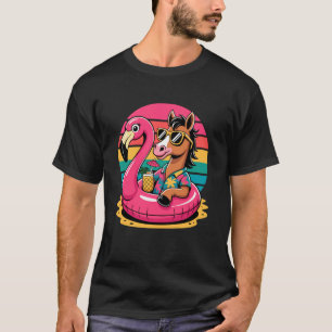 Paard Zonnebril Zomer Vakantie Strand Zwembad Drij T-shirt