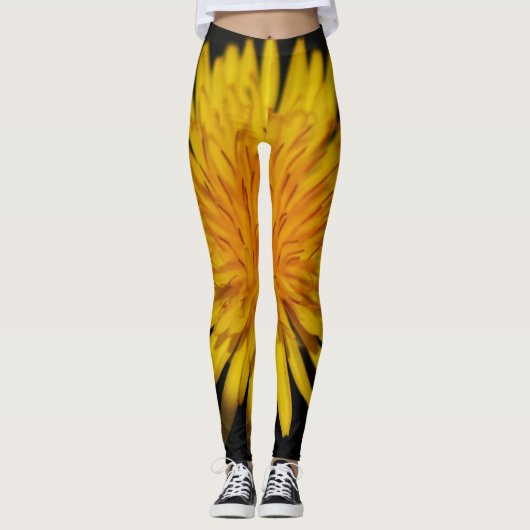 Paardebloem Bloem lecnum Leggings (Voorkant)