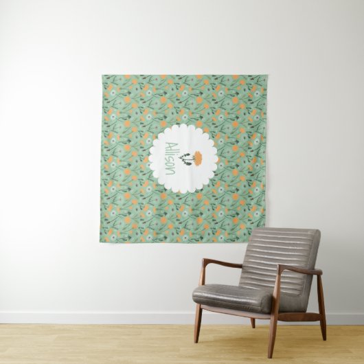 Paardebloem Bloemen Sinaasappel Bloemen Aangepaste Wandkleed (In Situ (horizontaal))