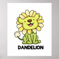 Paardebloem Grappige Leeuw Pun