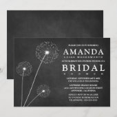 Paardebloem krijtbord bruids douche uitnodigingen (Voorkant / Achterkant)