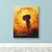 Paardebloem zonsondergang canvas afdruk (Insitu (Houten vloer))