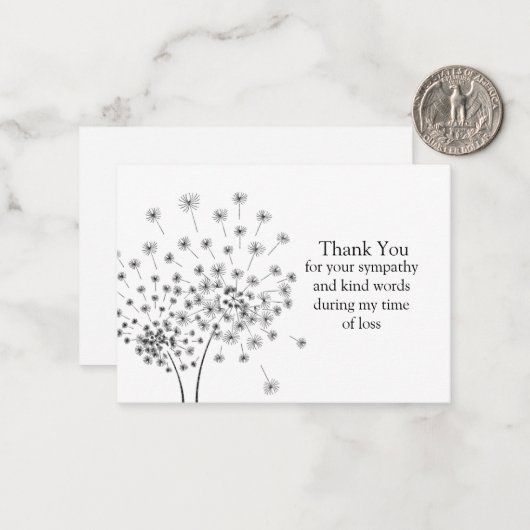 Paardebloemen Bloemen Zaden Vliegen Dank u Kaarten Notitiekaartje (Voorkant / Achterkant in situ)