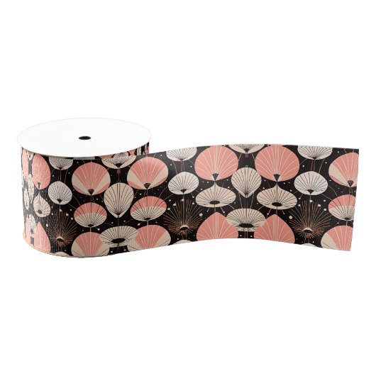 Paardebloemen -Midden-eeuw- Retro Modern Design Grosgrain Lint (Spoel)
