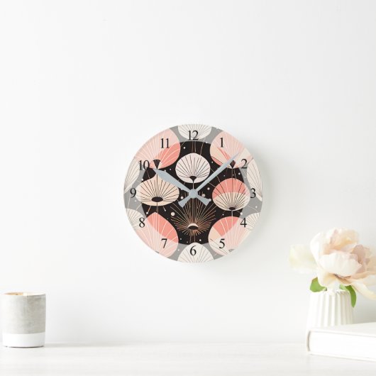 Paardebloemen -Midden-eeuw- Retro Modern Design Ronde Klok (Huis)