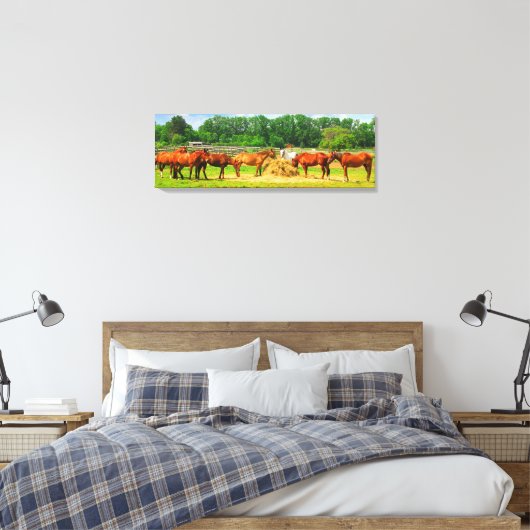 Paarden [36x12] inch canvas afdruk (Insitu (Slaapkamer))