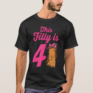 Paarden 4e verjaardag vier jaar oud Dit bestand is T-shirt