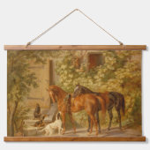paarden aan de Porch Albrecht Adam Hangend Wandkleed (Voorkant)