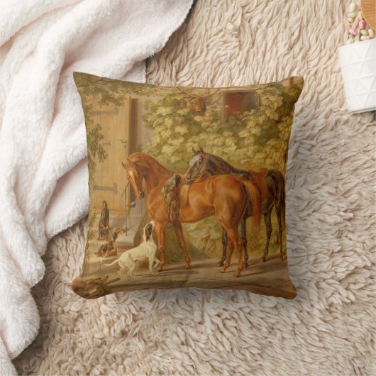  paarden aan de Porch Albrecht Adam Kussen (Deken)