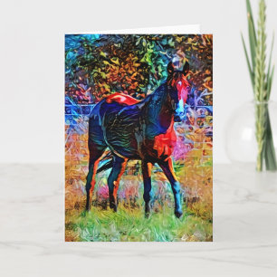 Paarden Abstracte Art Note Kaart