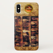 Paarden achterkwarten, Oranje geagatuurd monogram Case-Mate iPhone Case (Achterkant)